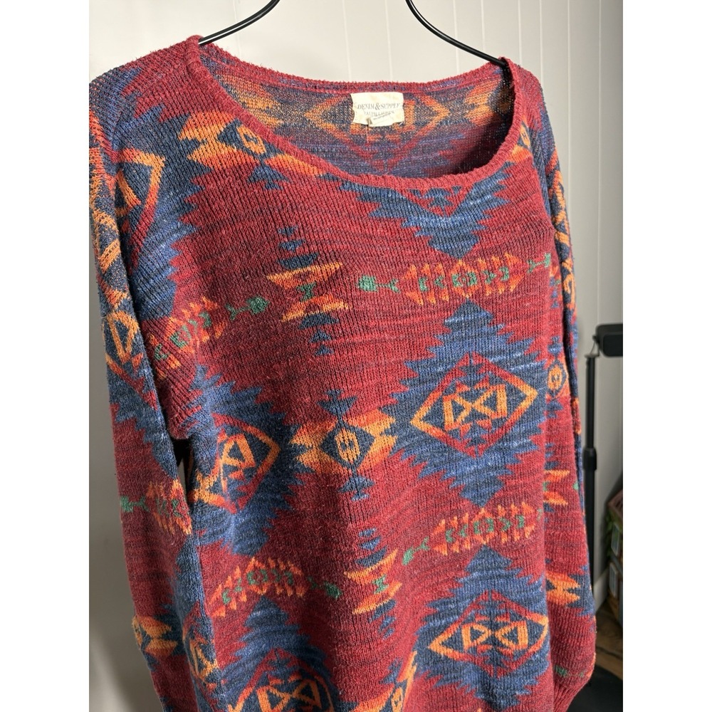 Denim & Supply Ralph Lauren Women's Sz M Knit Sweater Aztec Southwestern - Picture 4 of 7